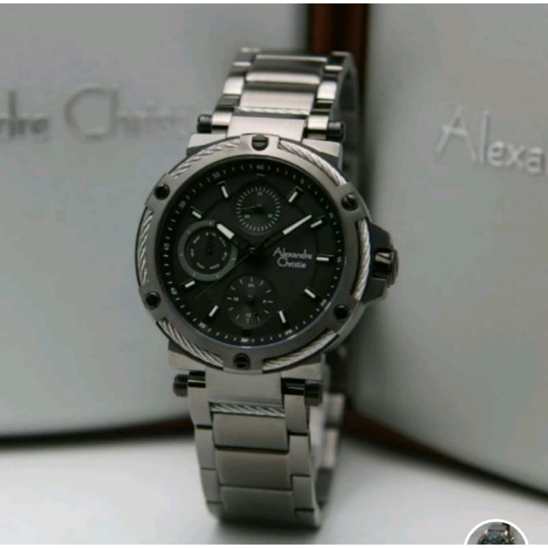 Alexandre Christie Wanita 6561 Black  Grey Original