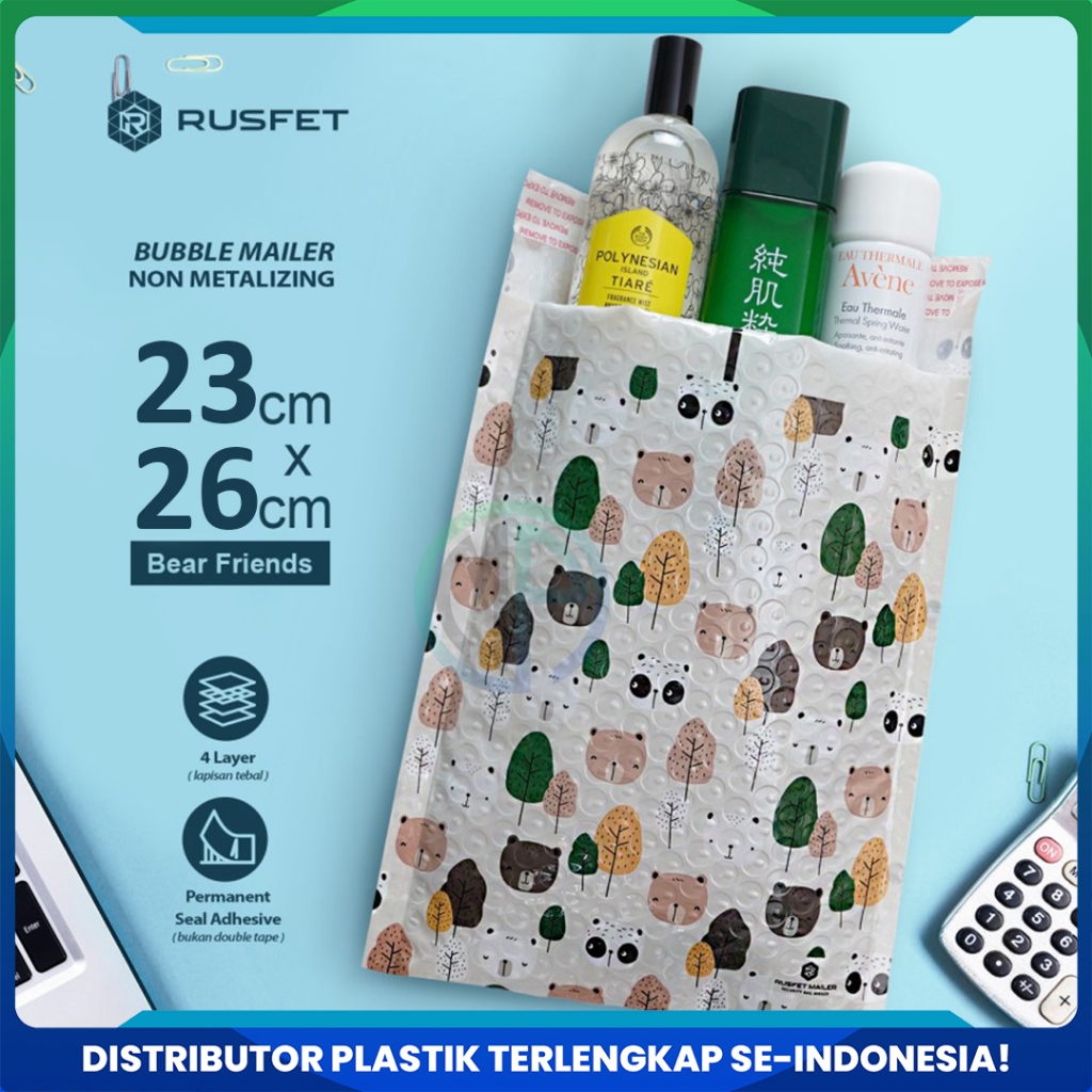 

Amplop Bubble Mailer Bubble Packing Murah Motif Bear n Friend - 23x26cm