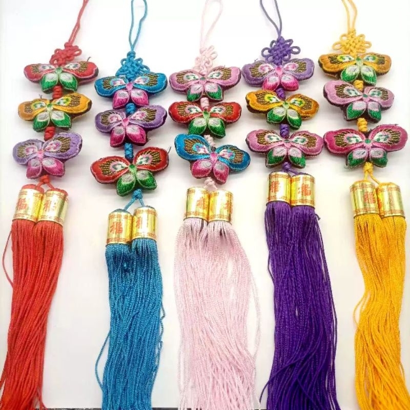 READY stock siap kirim instan sameday Tassel norigae premium Korean norigae mewah tricolor gantungan