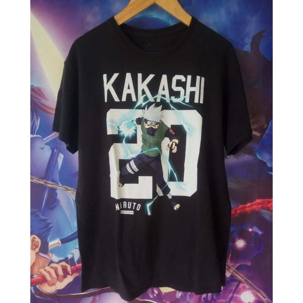 Naruto Shippuden Kakashi Big Print Official Anime Tee Kaos Tshirt Original Second Merch Japan Korea 
