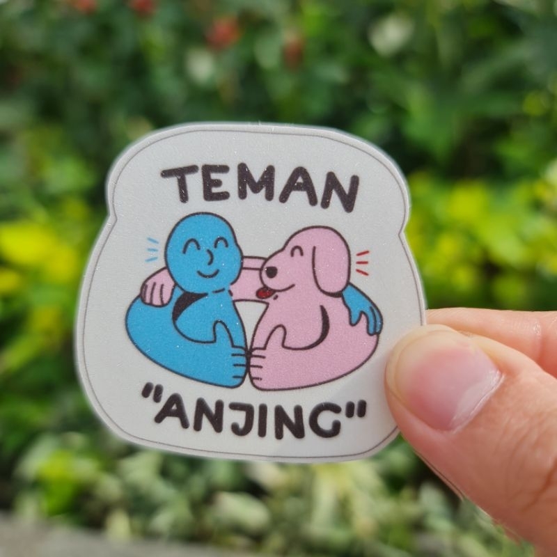 

Sticker kecil sarkas lucu Teman Anjing - Vinly with Glitter