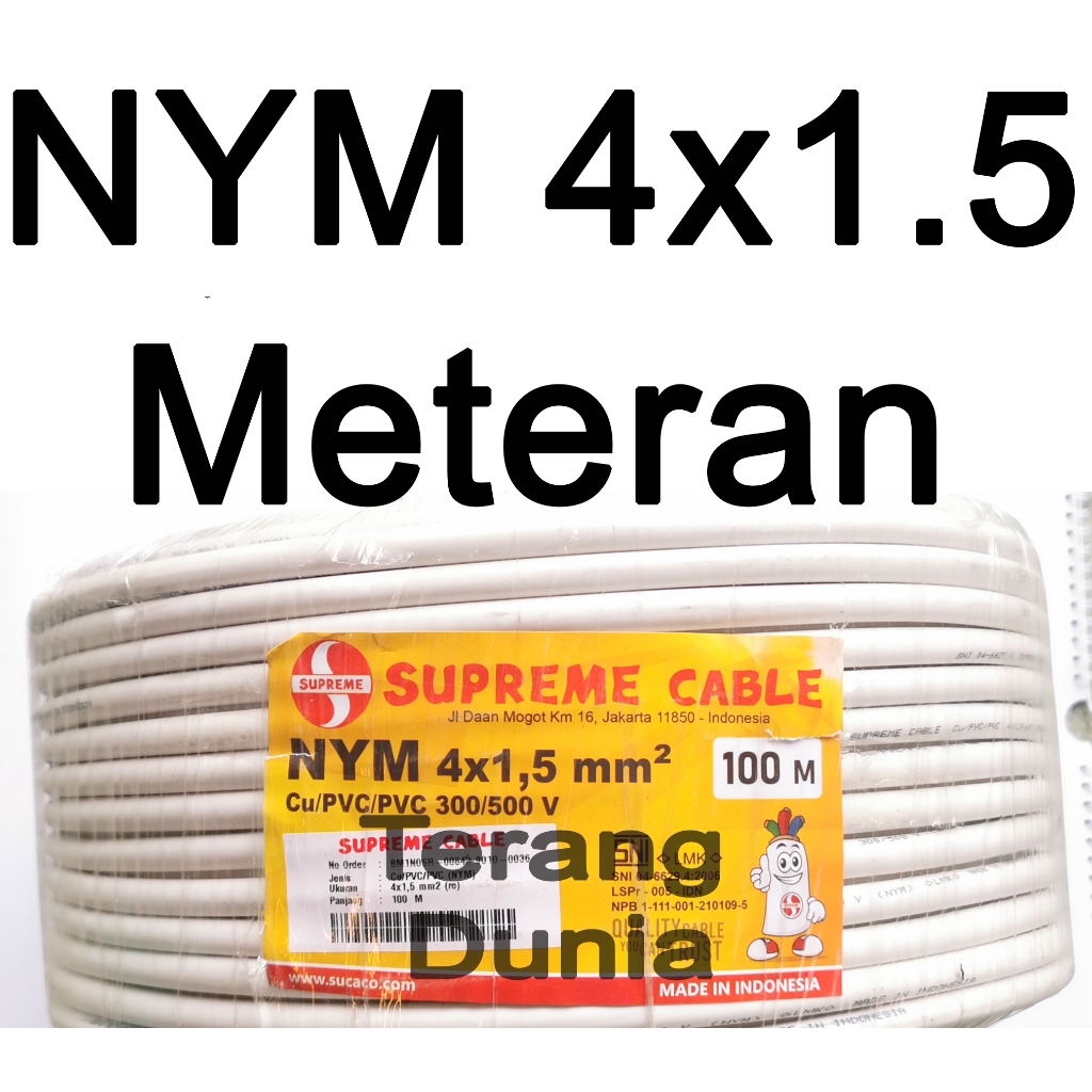 Kabel 4x1.5 Meteran Supreme Kabel NYM 4x1.5 Supreme meteran Kabel Supreme NYM 4x1.5 Meteran Kabel Tu