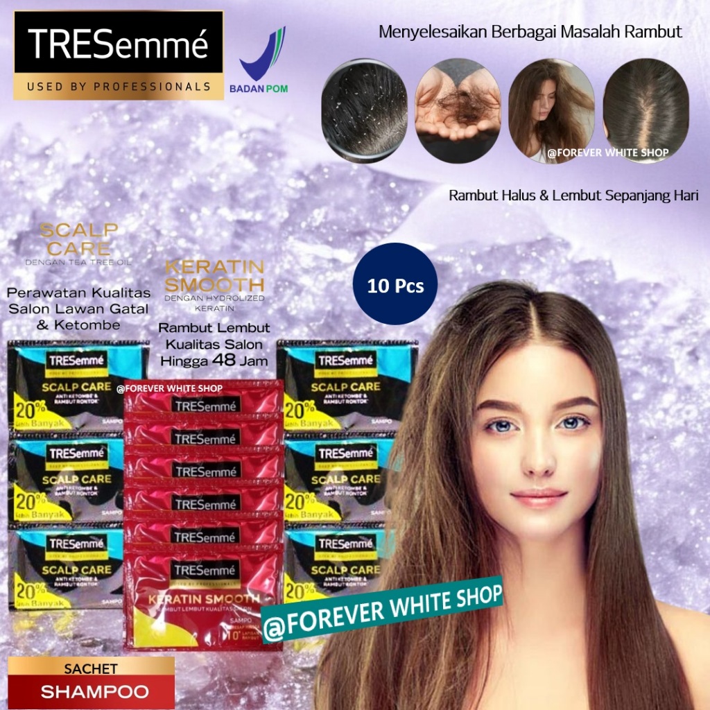 10 Pcs TERMURAH Shampoo Tresemme Keratin Smooth & Tresemme Scalp Care BPOM Shampoo Tresemme Rambut R