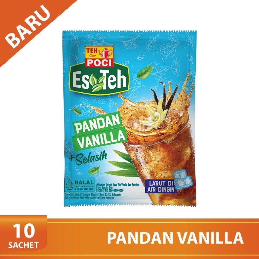 

Teh poci vanila pandan selasih harga 1 renceng /isi 10 sachet 24g/sachet