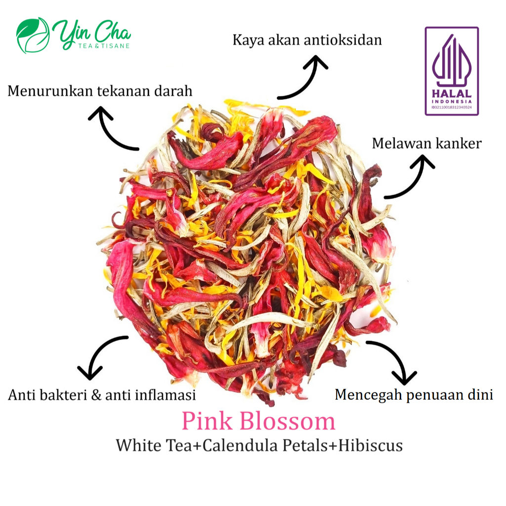 

PINK BLOSSOM-White Tea+Calendula Petals+Hibiscus Tea & Tisane Blend 40 Gram