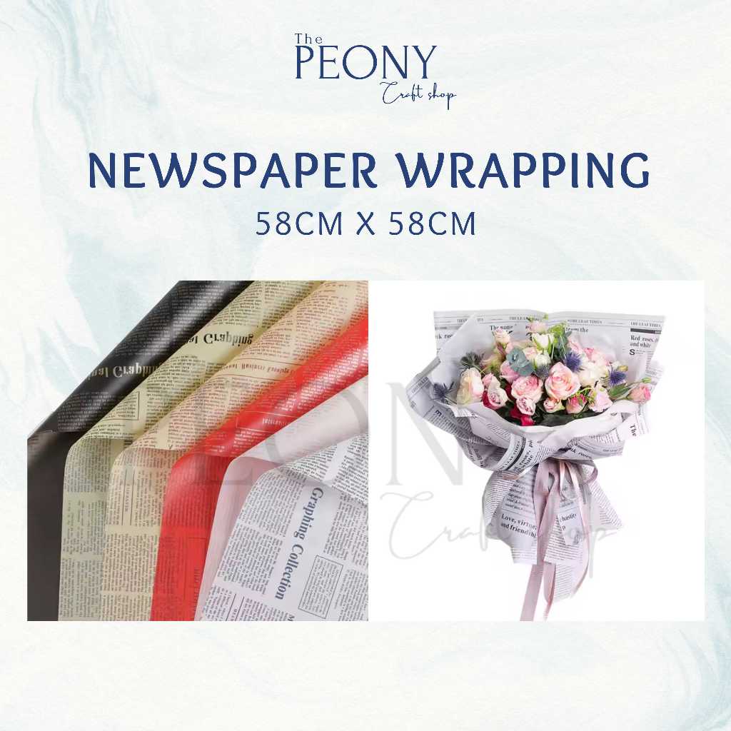 

The Peony Craft - KERTAS CELLOPHANE MOTIF NEWS PAPER WATERPROOF / KERTAS WRAPPING BUKET
