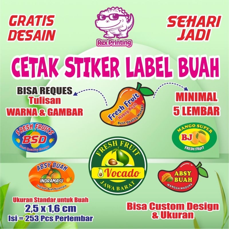 

CETAK STIKER BUAH / LABEL BUAH CUSTOM Ukuran Diameter Kecil