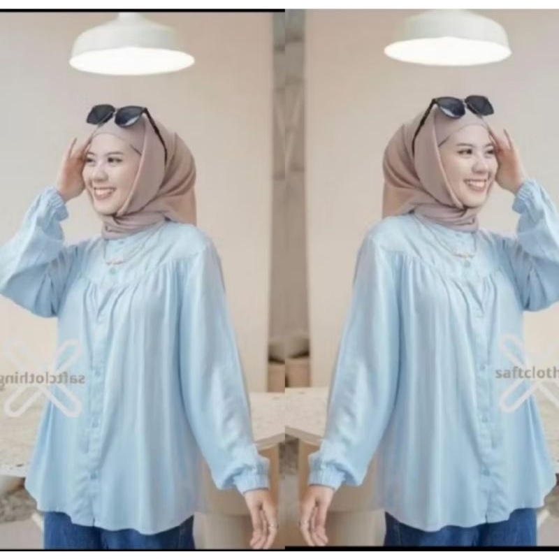 KEMEJA WANITA KATUN TWILL PREMIUM // KEMEJA REMPEL KATUN TWILL // ATASAN WANITA // KEMEJA WANITA