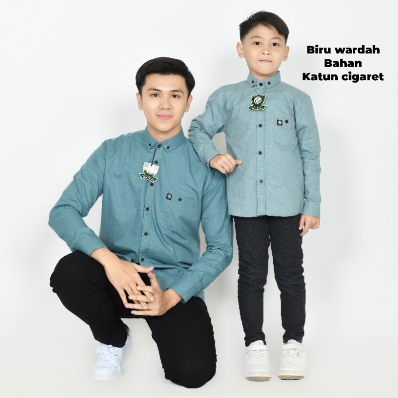 Kemeja Polos Couple Ayah Dan Anak Lengan Panjang Kemeja Pria Dewasa Dan Anak Laki Laki Bahan Katun C