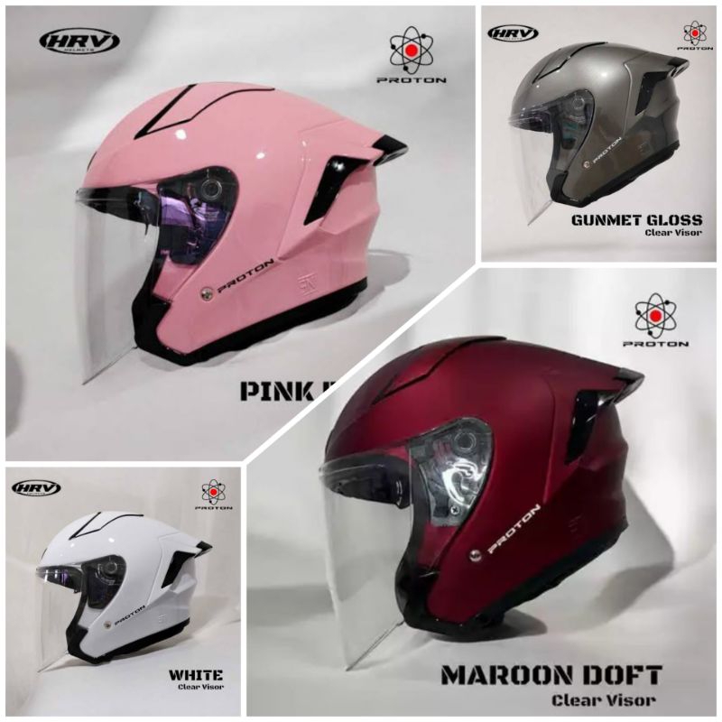Helm Halfface Pria HRV Maximo Original Warna Solid