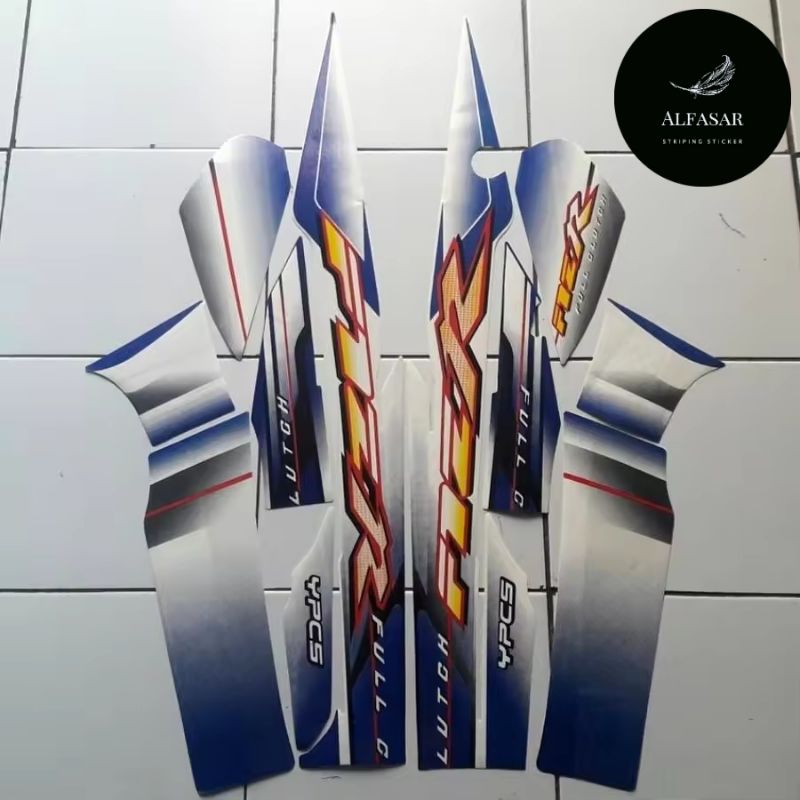 STICKER Striping YAMAHA FIZ R Tahun 2003 Putih Biru