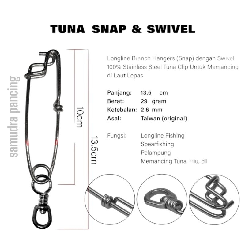 Snap KILI-KILI pancing tuna longline dengan swivel