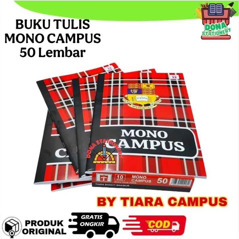 ( 1 PACK ) BUKU TULIS MONO CAMPUS 50 & 36 LEMBAR | BUKU TULIS BESAR TIARA CAMPUS