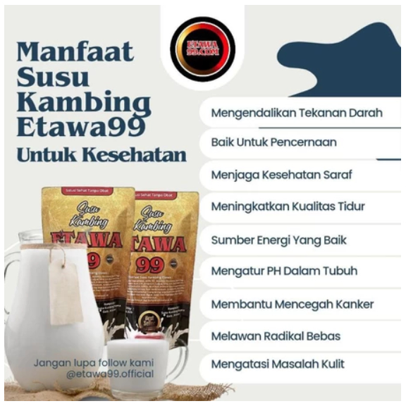 

Susu Kambing Ettawa Etta Goat Nutrisi Alami untuk Mengatasi Asma, Diabetes & Nyeri Sendi!