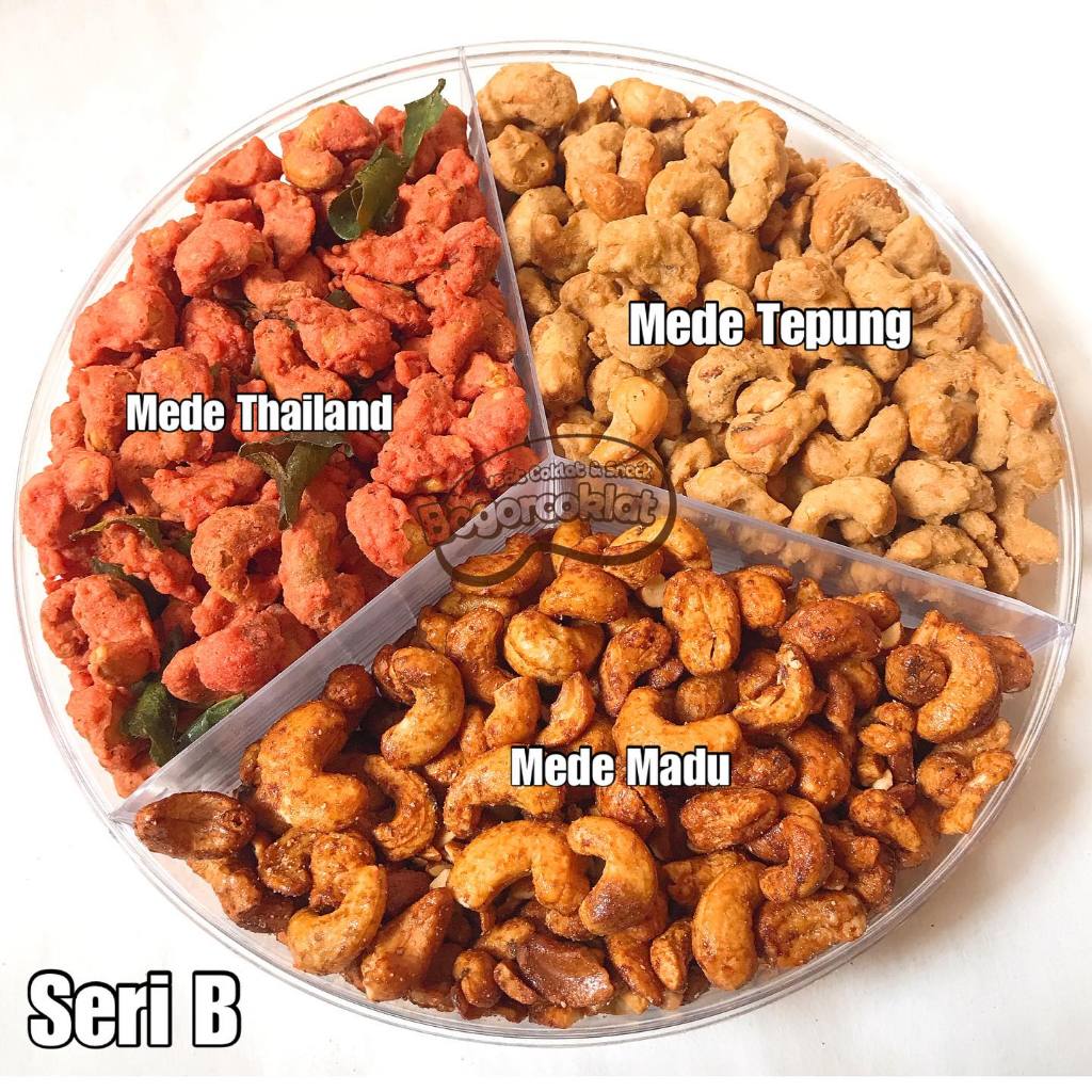 

Kacang Mede Toples Sekat 3 Bundar Seri B (Tepung Thailand Madu)