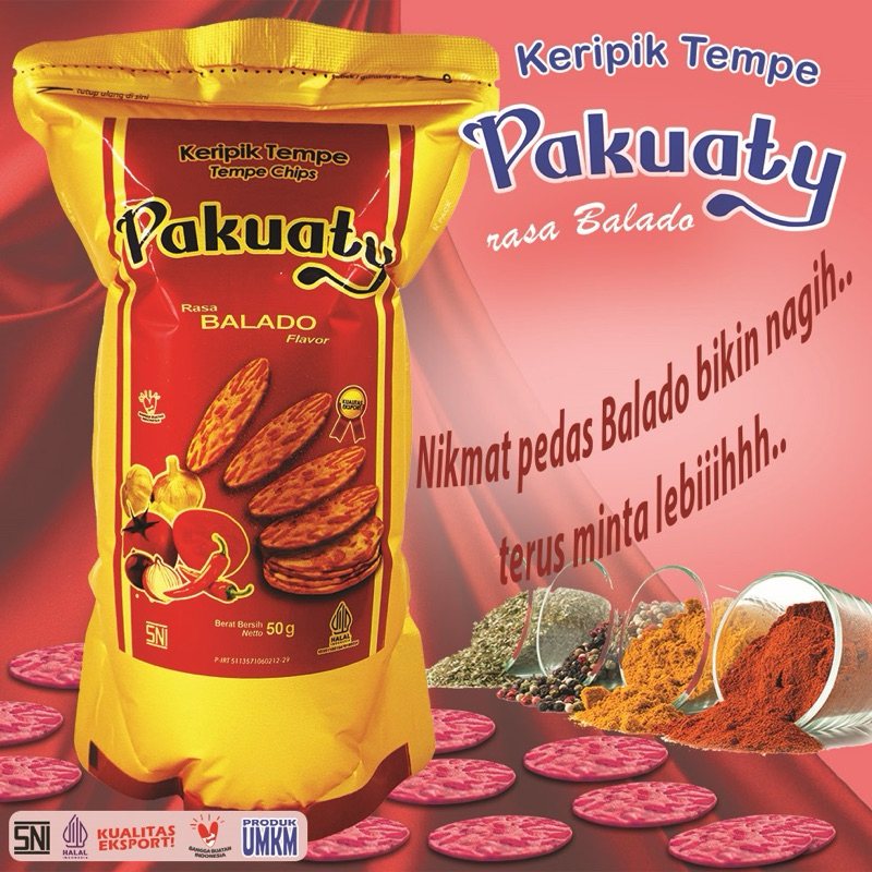 

Pakuaty Keripik Tempe Rasa Balado pedas gurih dan enak mantap