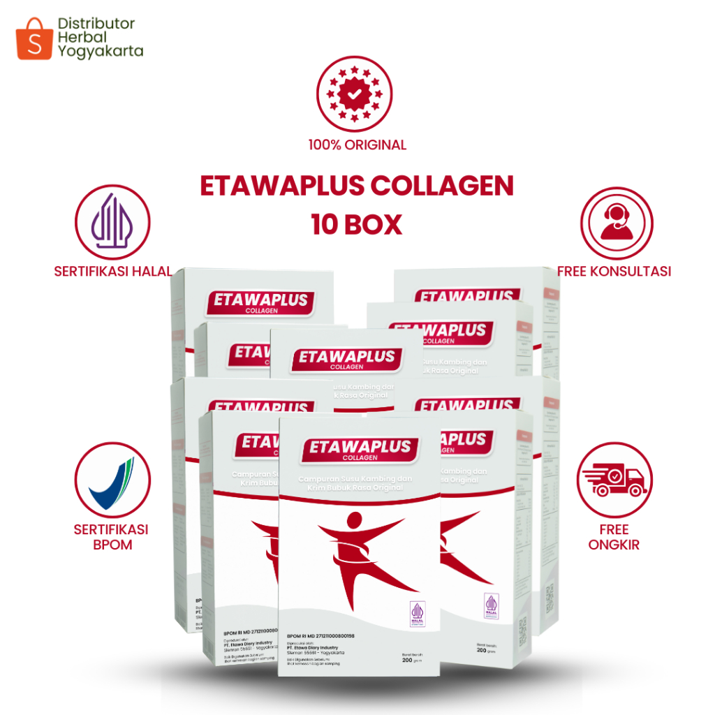 

Etawaplus Collagen - Susu Kambing Etawa dan Kolagen Untuk Tulang sendi , Mencegah Penuaan Dini , Mengencangkan Kulit , Asam urat & Regenerasi Sel - 10 Box