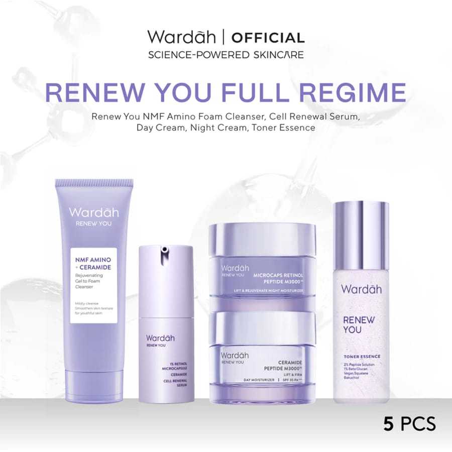 Wardah Paket Skincare Paket Lengkap All Series | Lightening | Renew You | Crystal Secret | Acnederm