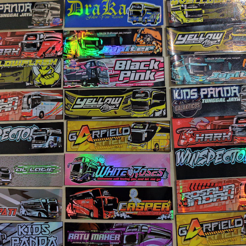STIKER BUS/STIKER HOLOGRAM/KOYO( A4 ISI 16 STIKER)