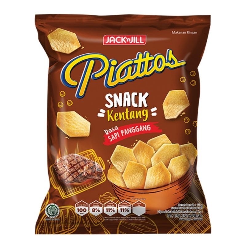 

Jack n Jills Piatos Snack Kentang Rasa Sapi Panggang dan Japanese Wagyu 68g