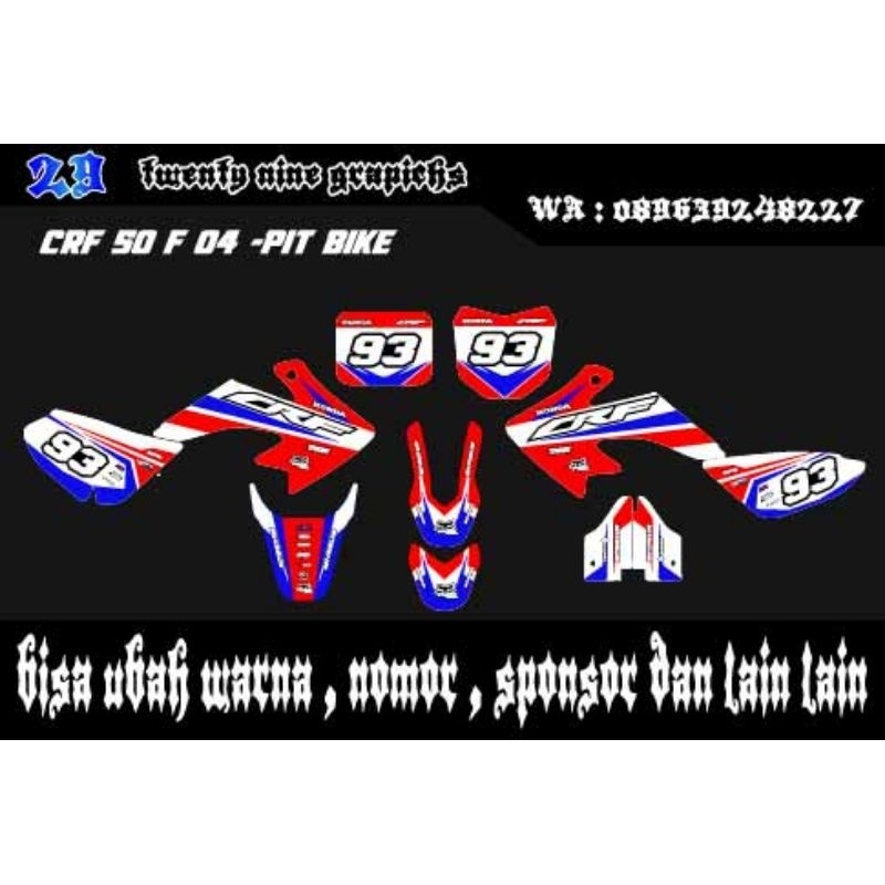 sticker Decal Honda CRF 50 F Mini Motor Full Body Costume Design