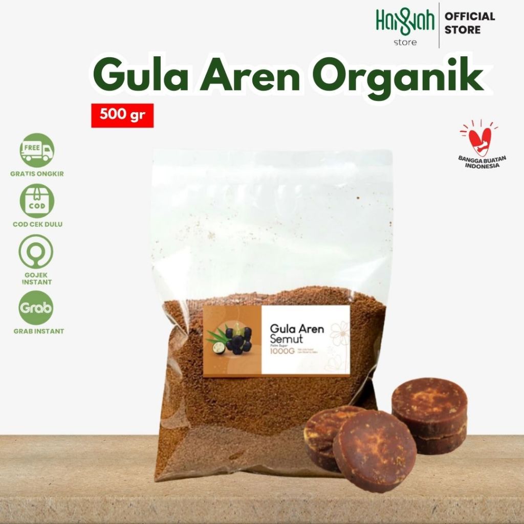 

Gula Aren Bubuk 500 gr | Gula Aren Semut Bubuk Sugar Palm Organik