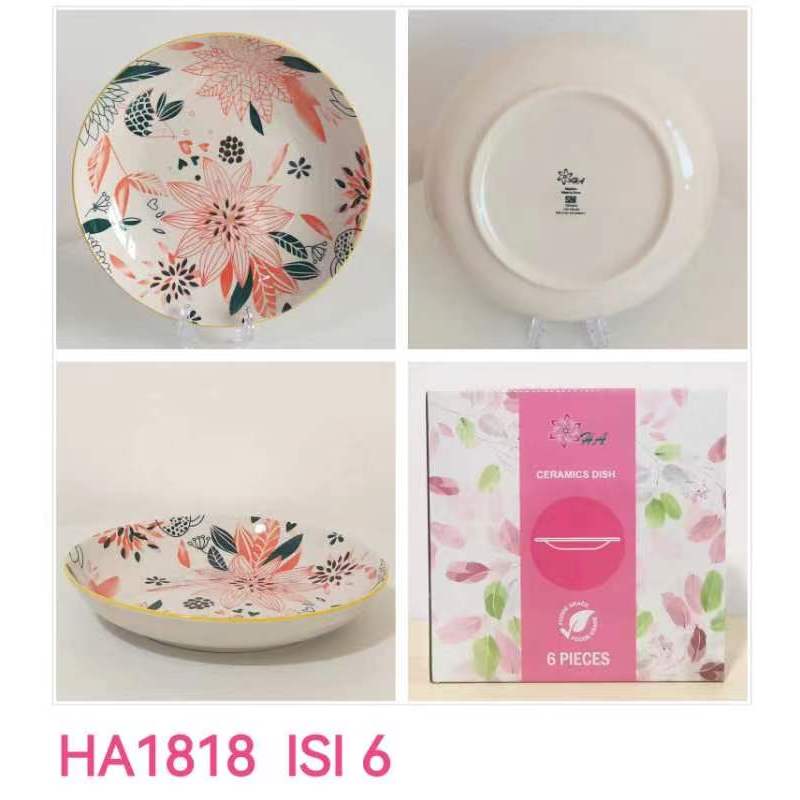 [1 Set Isi 6] Piring Makan Keramik Wadah Makan Keramik
