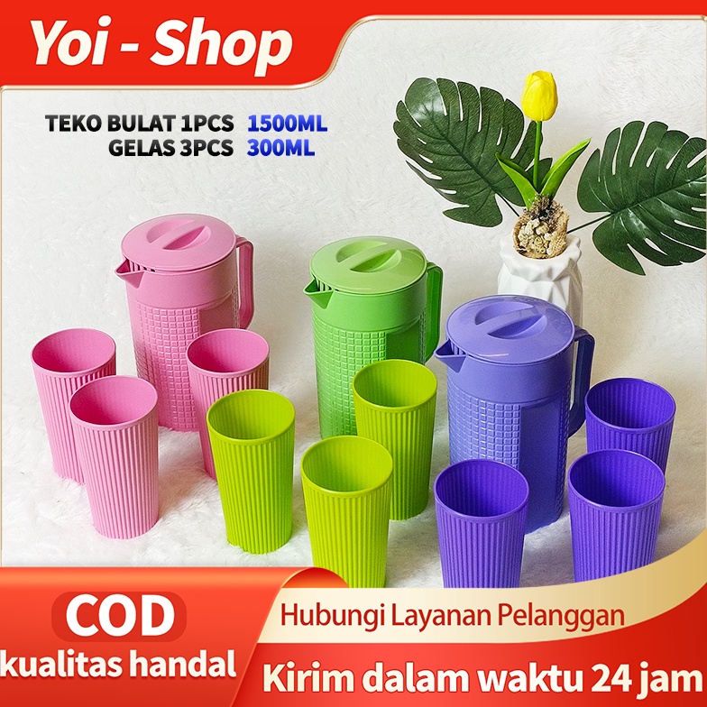 Baru Yoi  Teko Set Plastik 4 in 1  Tempat Air Minum  15 Liter
