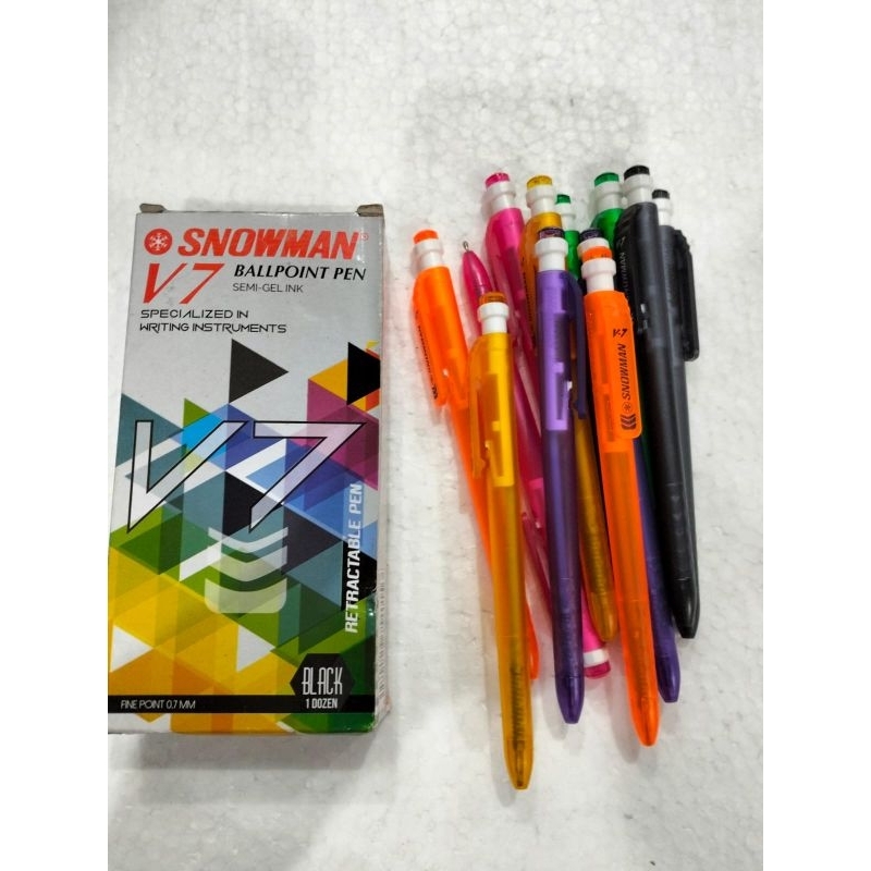 

PEN V7 HITAM 0,7 MERK SNOWMAN PEN CETEK PEN CLICK PEN CANTIK PEN MENARIK