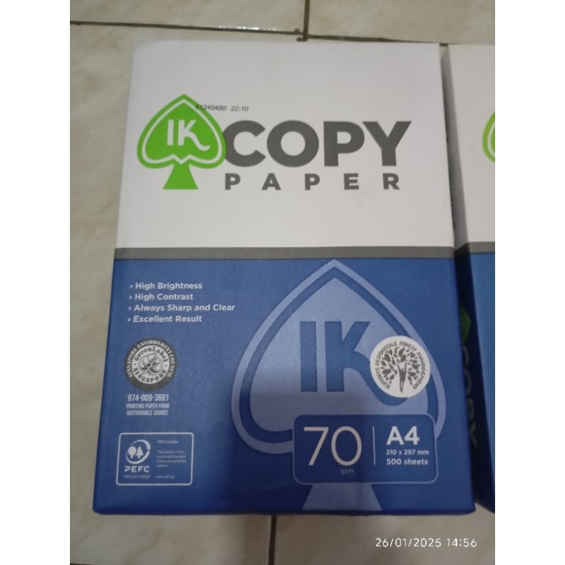 

kertas A4 70 Gram merk Copy Paper.