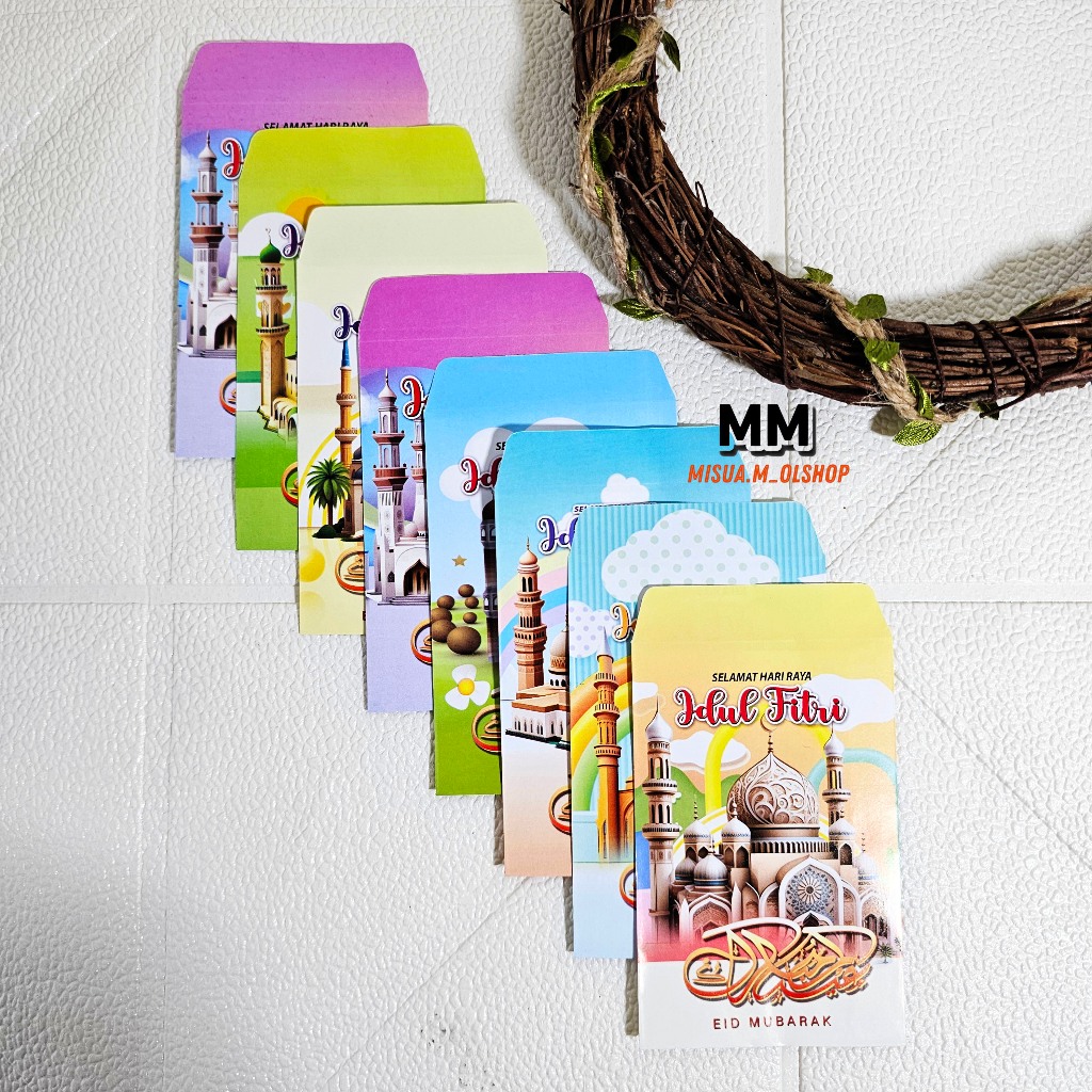 

50 PCS AMPLOP/ANGPAU LEBARAN IDULFITRI MASJID SERI V MEDIUM /AMPLOP THR MOTIF MASJID