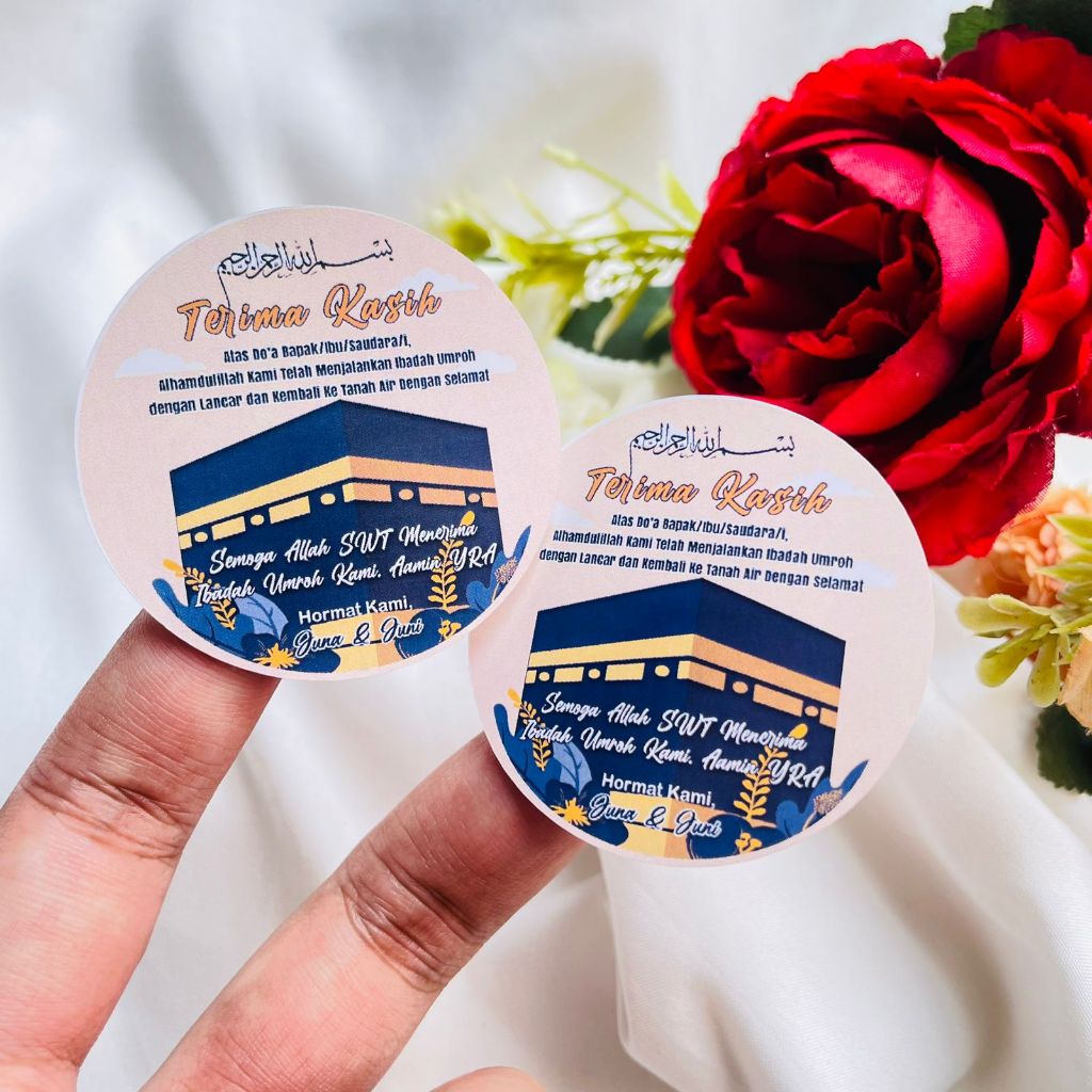 

Threemind Cetak Label Umroh Sticker Bulat Gift From Haji Cetak Print Stiker Tasyakuran Hampers Murah