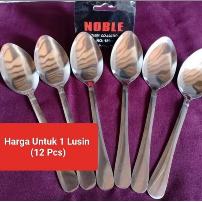ISI 12 PCS SENDOK MAKAN /NOBLE / SENDOK STAINLESS / SENDOK MODEL POLOS TEBAL NOBLE 12 pcs