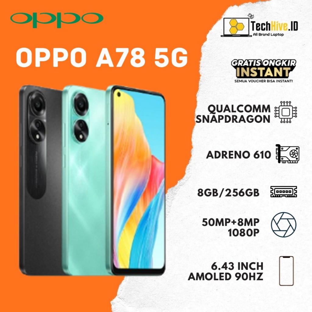 OPPO A78 5G 8GB 256GB Garansi Resmi