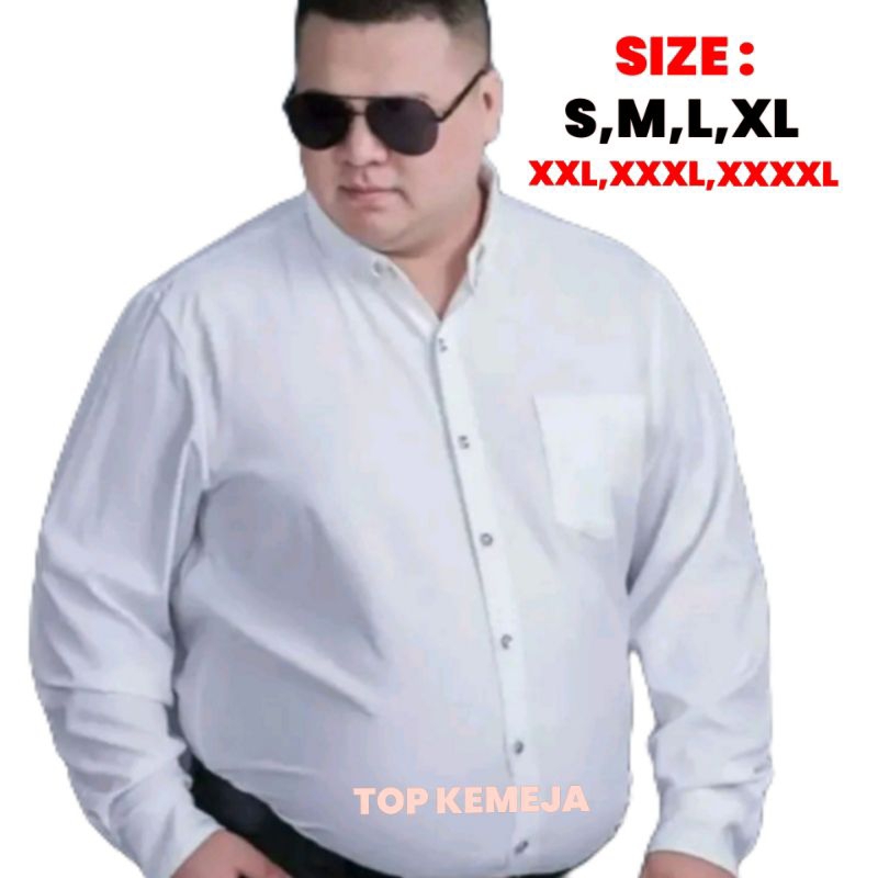 Kemeja putih pria lengan panjang Kemeja putih pria jumbo Kemeja putih cowok jumbo Kemeja putih laki 