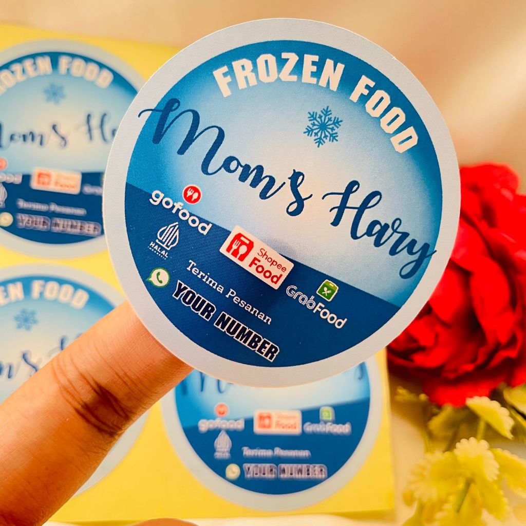 

2-4 Threemind Cetak Label Frozen Food Stiker Chromo Makanan Beku Logo Sticker Free Desain Uk.Kecil