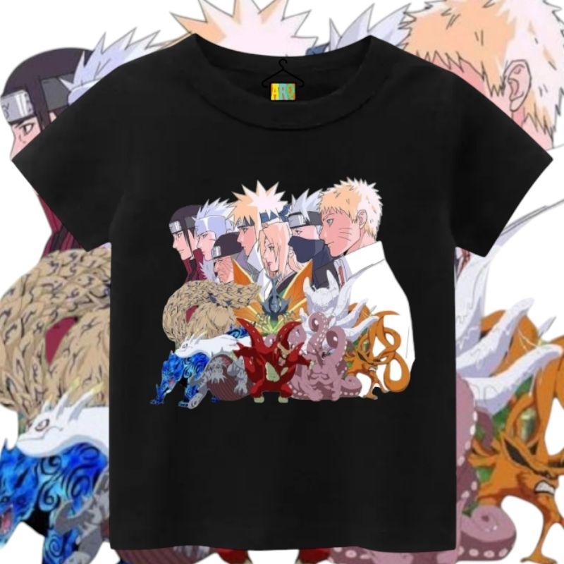 Baju Anak Karakter Gambar Naruto hokage biju terbaru