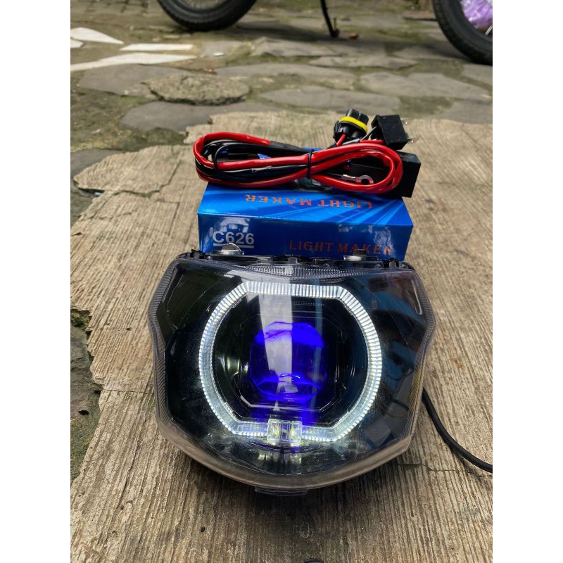 REFLEKTOR LAMPU DEPAN VEGA ZR BILED BILED MATRIX X1 + RELAY