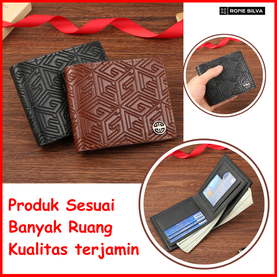 Dompet Lipat Cowok Kulit Kecil Pria Ori Laki2 Banyak Slot Atm Ktp Bapak Terbaru Simpel Genggam Premi