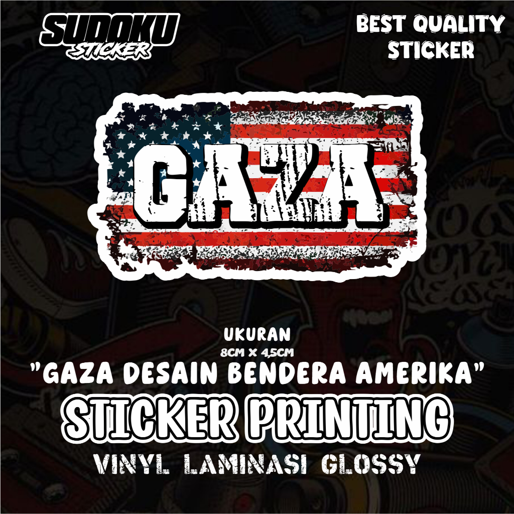 

STICKER STIKER PRINTING GAZA DESAIN BENDERA AMERIKA VIRAL FYP AESTHETIC