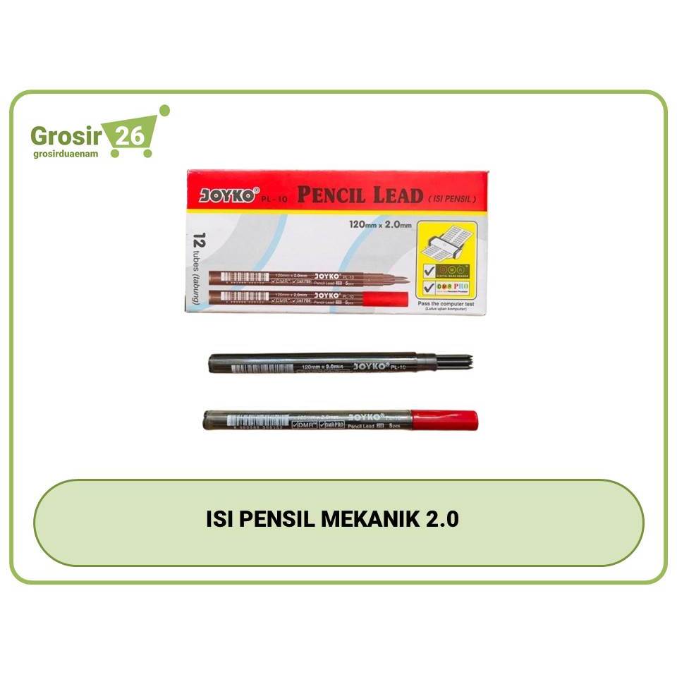 

ISI PENSIL MEKANIK / REFILL PENSIL MEKANIK / PENCIL LEAD JOYKO 2.0 (PL-10) (12 TUBES / BOX)