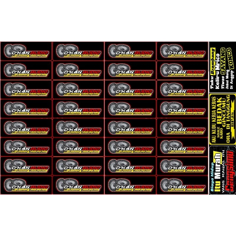

32 PCS STIKER D'KAN AUDIO | STIKER SOUNDSYSTEM | STIKER SOUND | STIKER SOUND MINIATUR 1 LEMBAR | STIKER ANTI AIR