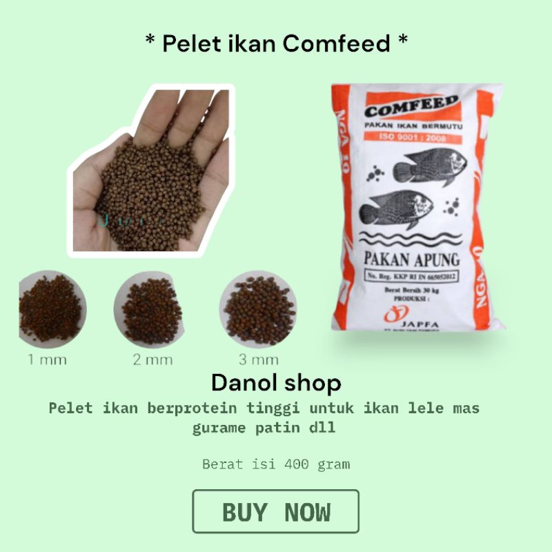 Pelet pakan ikan lele nila mas sepat mujair  COMFEED bulat