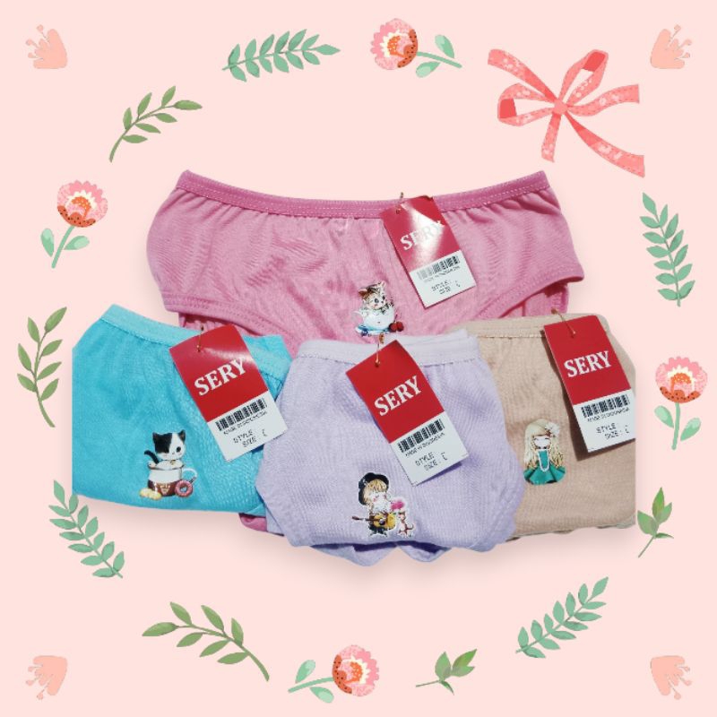 12pcs CELANA DALAM ANAK PEREMPUAN/cd ANAK MODEL HONGKONG USIA 1 - 8 TH TERMURAH