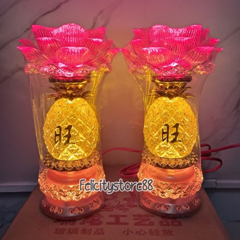 lampu sembahyang Led onglai teratai warna warni lampu led kristal sembahyang onglai warna warni