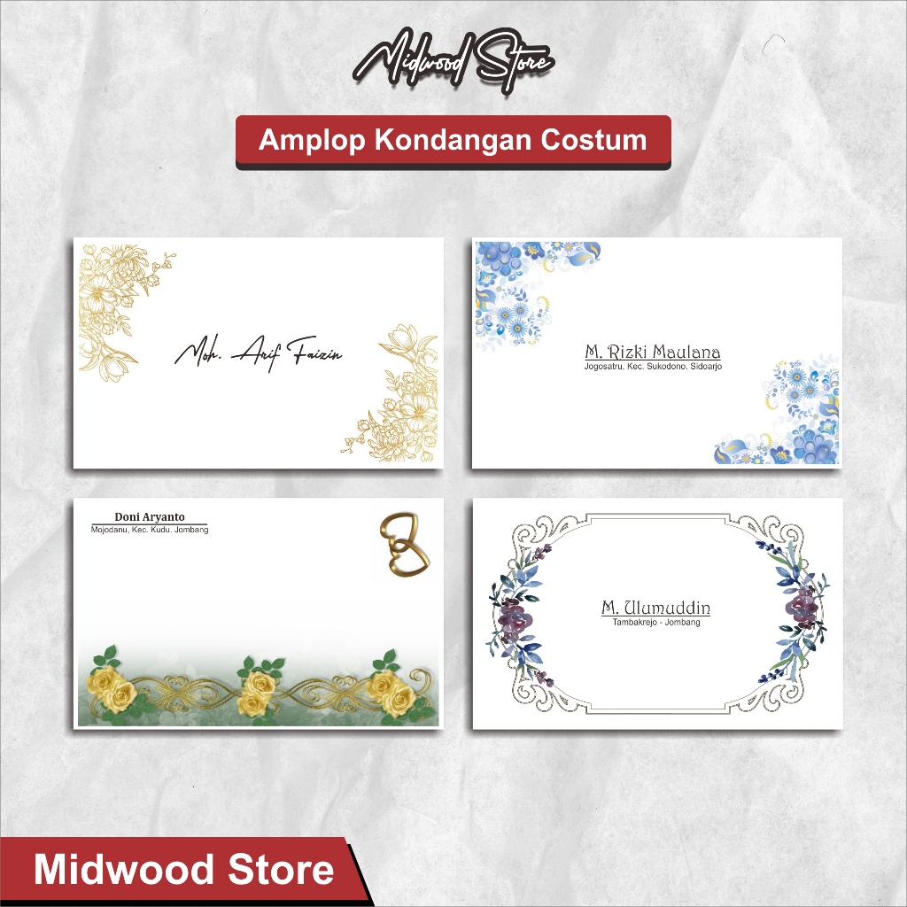 

Print Amplop Custom / Amplop Kondangan - Ukuran 104 (95mm x 152mm)