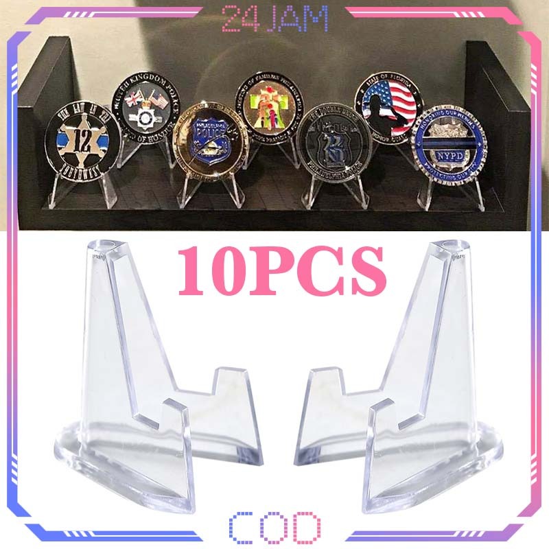

10pcs Stand Pajangan Koin Medali Stand Akrilik Pajangan Foto Stand Holder Akrilik Display Koin