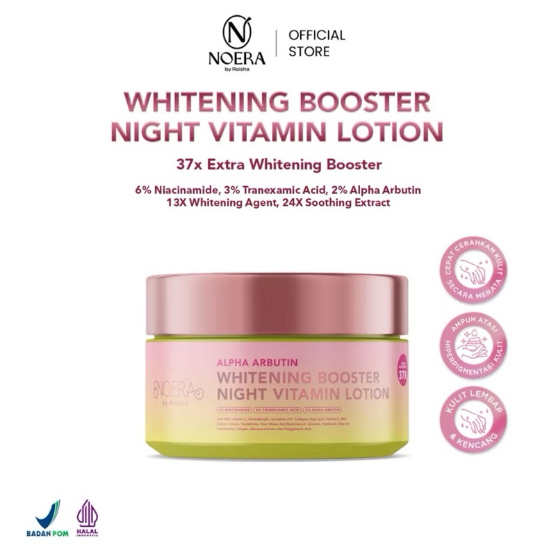 Noera Whitening Booster Night Vitamin Lotion | Whitening Lotion | Lotion Pemutih Badan | HB Dosting 