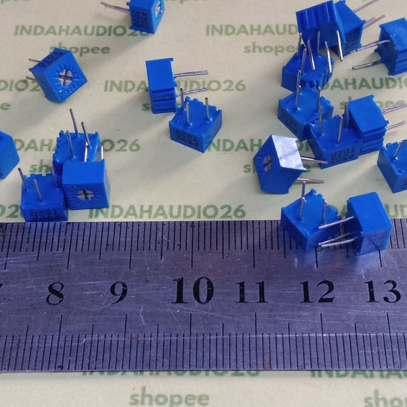 trimpot presisi 502 VR tipe 3362 variable resistor 5k  5 kilo ohm warna biru   potensiometer blue 3 