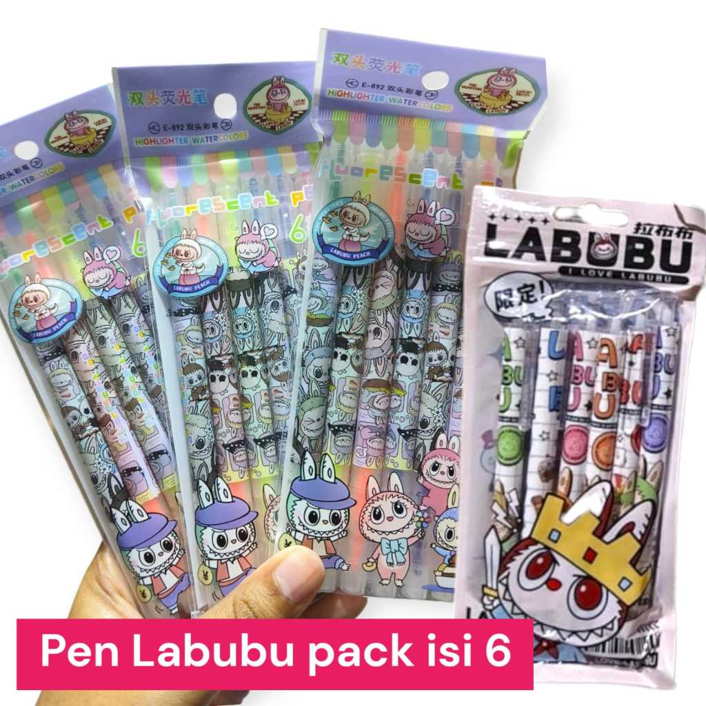 

BELLA - 6PCS PULPEN GEL MEKANIK ISI 6PCS MOTIF BULPEN LABUBU MACARON LUCU UNIK ALAT TULIS KADO HADIAH
